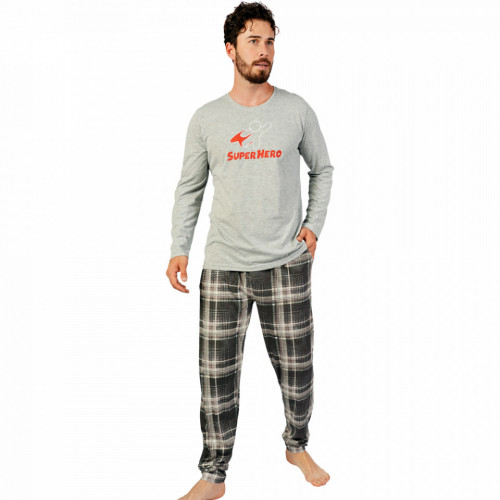 Pijamale Barbati Gazzaz by Vienetta Model &#039;Super Hero&#039; Gray