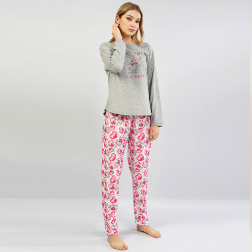 Pijamale Confortabile Vienetta, Model &#039;Good Day to be Happy!&#039;