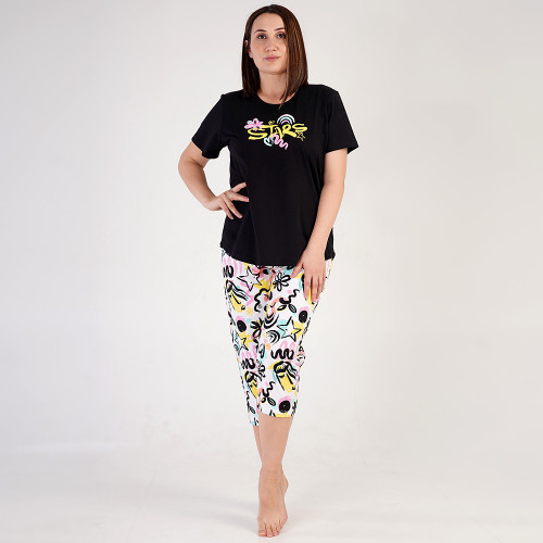 Pijamale Dama Marimi Mari Vienetta Model 'Stars' Black