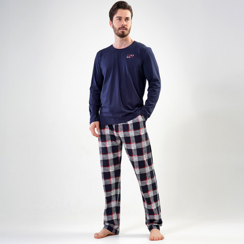 Pijamale din Bumbac Vienetta | MAN Model &#039;Don&#039;t Quit&#039; Blue