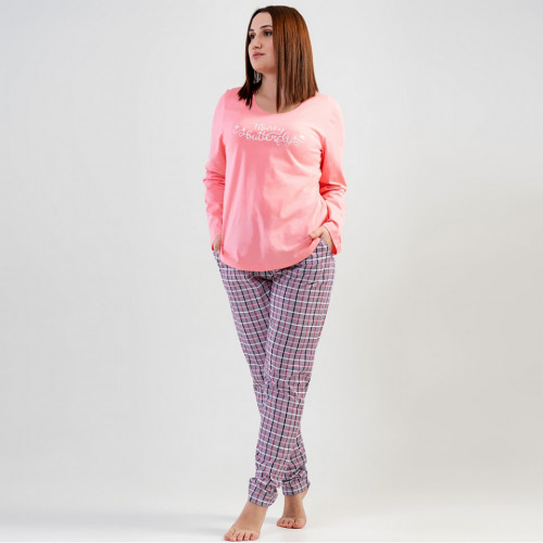 Pijamale Vienetta Marimi Mari din Bumbac 100% Model &#039;Honey Butterfly&#039;