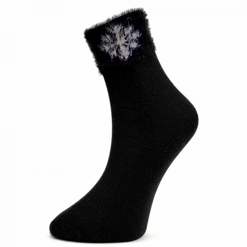 Sosete Termo din Lână Marca Pesail® Model 'Fluffy Winter' Culoare Black