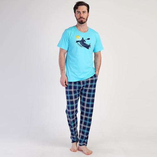 Pijamale Barbati din Bumbac Vienetta|MAN, Model 'Float With Heart'