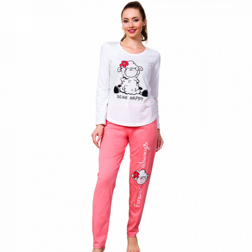 Pijamale Dama din Bumbac Vienetta Model 'Being Happy'