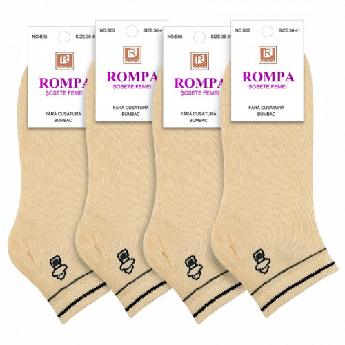 Sosete Glezna Dama, Set 4 Perechi Model 'Point of View' Culoare Crem
