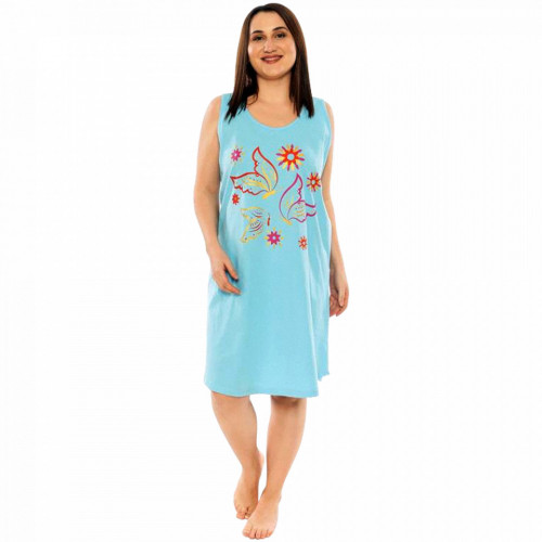Camasa de Noapte din Bumbac Marimi Mari Vienetta Model 'Fly Away' Blue