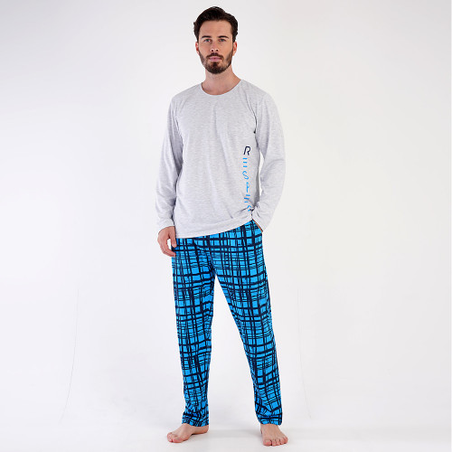 Pijamale Barbati cu nasturi Vienetta|MAN, Model &#039;Respect&#039; Gray