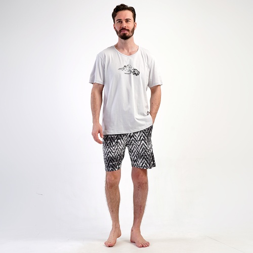 Pijamale Bărbați cu Pantalon Scurt Vienetta|MAN 'Explore the Unseen' | Aventură și Nopți Relaxate