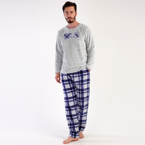 Pijamale Calduroase din Extra Soft Vienetta | Man, Model &#039;Boss&#039; Gray