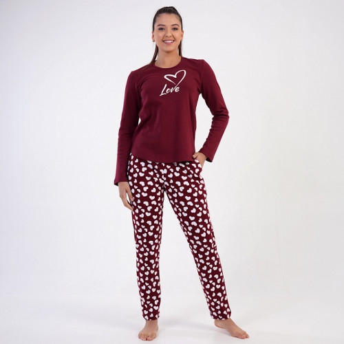 Pijamale Groase din Bumbac Interlock, Brand Vienetta, Model &#039;Pure Love&#039;
