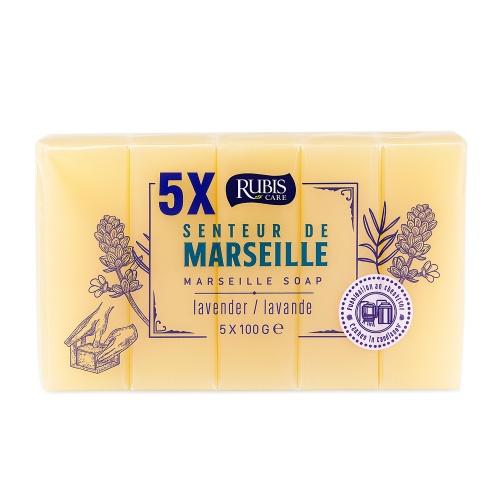 Săpun Solid cu Parfum de Marsilia și Lavandă | Set 5 Bucăți x 100g