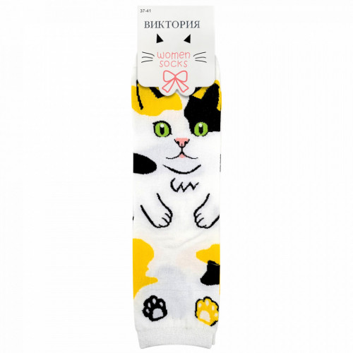 Sosete Vesele Dama cu Pisicute Model &#039;Sweet Kitty&#039; Culoare Alb