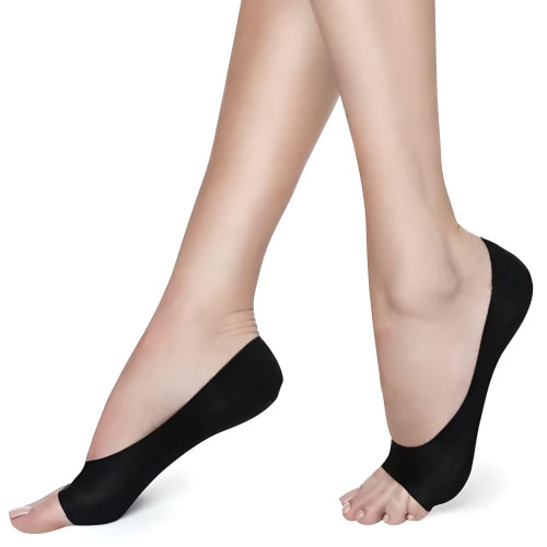 Talpici Decupati in Varf la Degete Culoare Negru, 1 Pereche