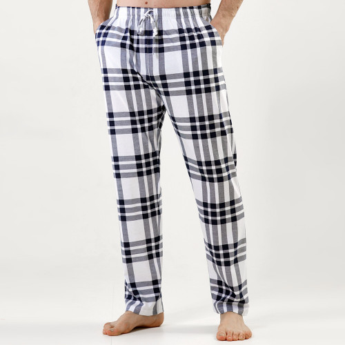 Pantaloni Pijama din Bumbac 100% Vienetta | MAN, Model &#039;Relax&#039; White