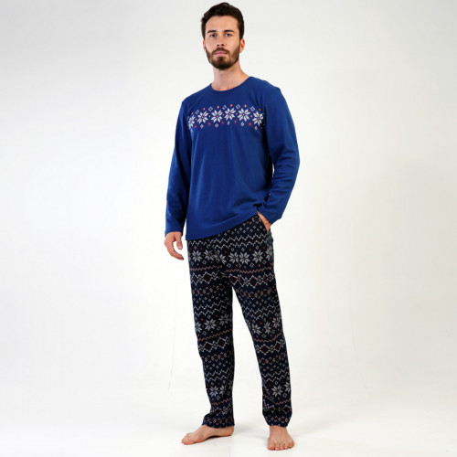 Pijamale din Bumbac Interlock Vienetta | MAN pentru Barbati Model 'Winter Ornaments'