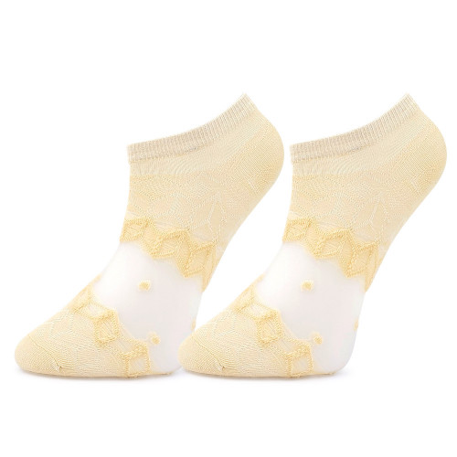 Sosete Glezna cu Dantela Set 2 Buc. Model 'Transparency' Cream