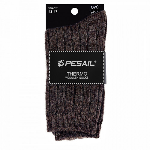 Sosete Termo din Lână Marca Pesail® Model 'Stable Ground' Culoare Dark Brown