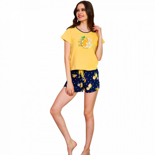 Pijamale Dama Vienetta Bumbac 100%, &#039;Lemon Girl Power&#039;