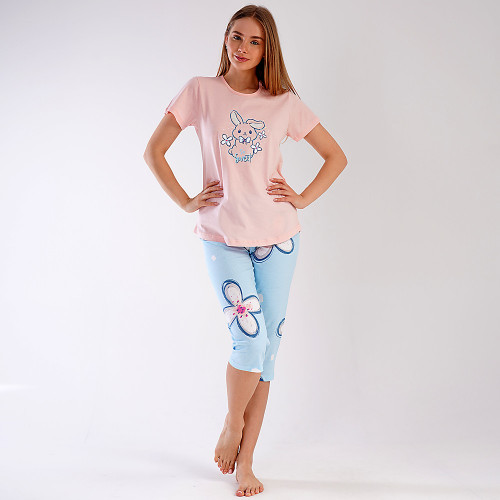 Pijamale Dama Vienetta din Bumbac 100%, Model 'So Sweet' Pink
