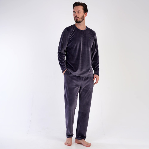 Pijama Velur pentru Bărbați Vienetta|MAN, Model 'Minimal Future' Gray