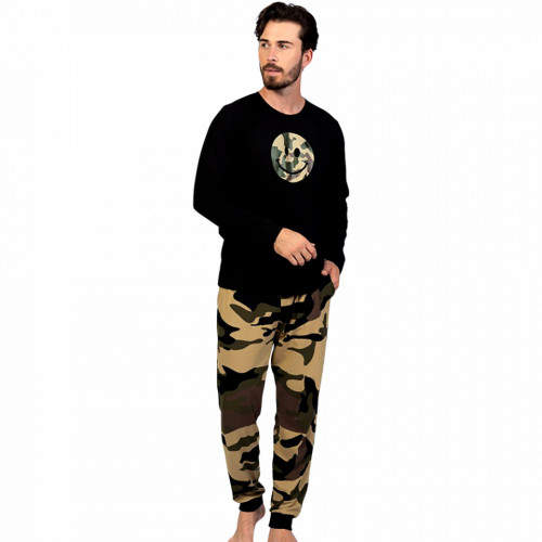 Pijamale Barbati Confortabile din Bumbac Gazzaz by Vienetta Model &#039;Camouflage Back in Trend&#039;