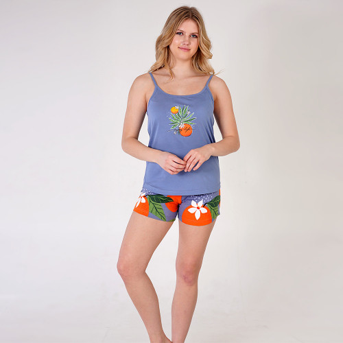 Pijamale cu Maieu Vienetta Model 'Enjoy Life' Blue