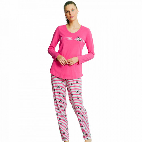 Pijamale Dama din Bumbac Vienetta Model &#039;Cute Love Enjoy&#039;