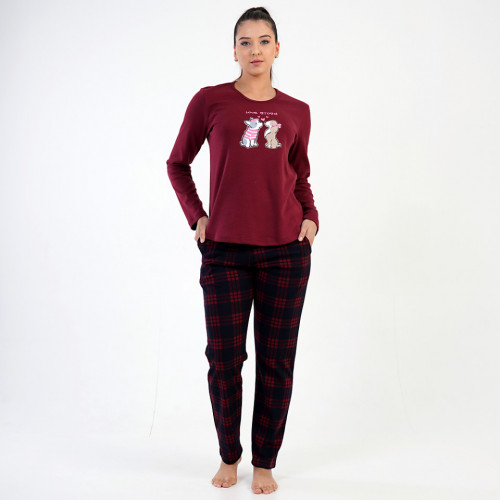 Pijamale Groase din Bumbac Interlock, Brand Vienetta, Model 'Love Story'