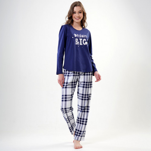 Pijamale Vienetta din Bumbac Model &#039;Dream Big&#039; Blue