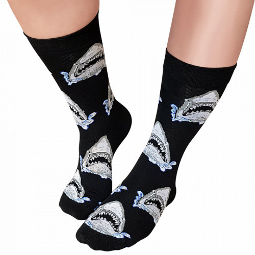 Sosete Clasice Colorate Unisex Cosas Boutique Socks Model &#039;Passion for Shark&#039;