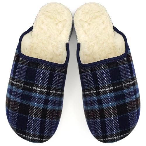 Papuci din Postav Îmblăniți cu Lână pentru Interior și Exterior, Model &#039;Man Tradition&#039;