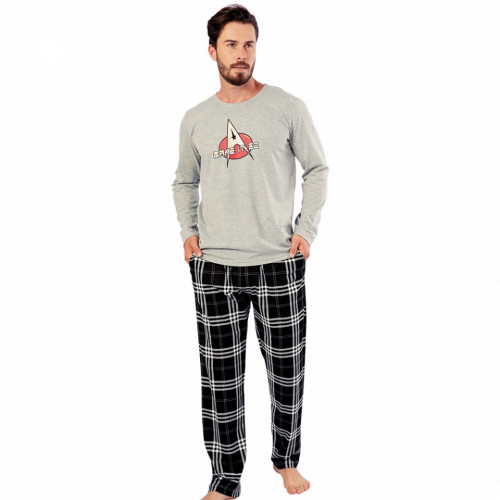 Pijamale Barbati Confortabile Gazzaz by Vienetta Model 'Make It So' Gray