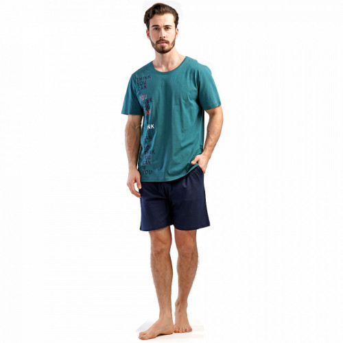 Pijamale Barbati Marimi Mari, Colectia Vienetta | Man Model 'You can Think' Green