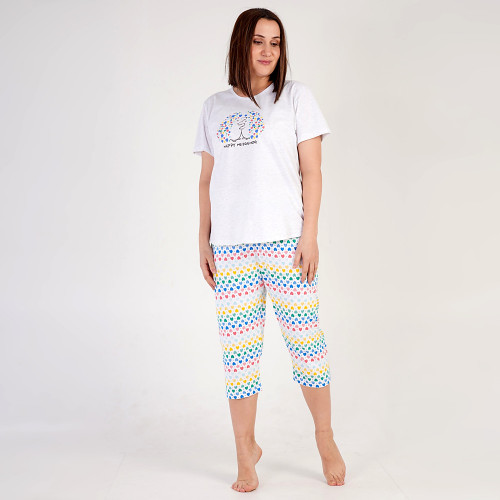 Pijamale Dama Marimi Mari Vienetta Model &#039;Happy Hedgehog&#039; Gray