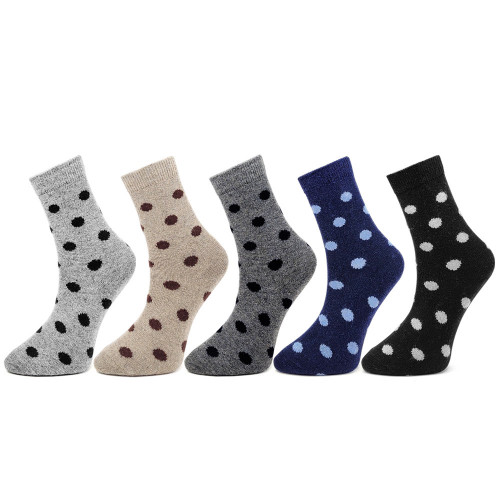 Șosete din Lână Set 5 Perechi Model 'Polka Dots'
