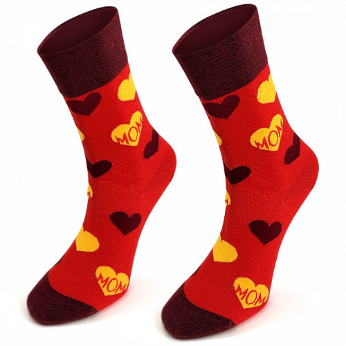 Sosete Vesele Dama Model &#039;Mom in Red&#039; Brand Crazy Socks