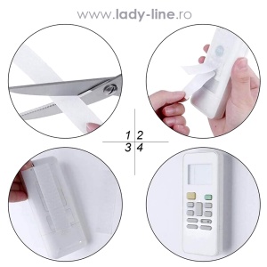 Banda Adezivă cu Scai (Arici) Mărime 1m x 2cm | Fixare Versatilă și Ușoară | Alb