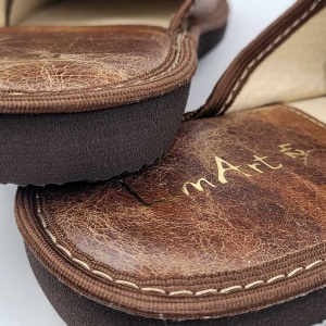 Papuci de Casa din Piele cu Talpa Groasa Culoare Maro, Model 'Luxury Man' Classic brown