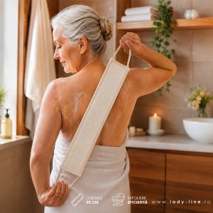 Utilizare simplă și economică: textura reține eficient produsele de curățare, oferind un masaj blând și relaxant pe tot corpul.