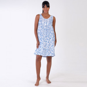 Camasa de Noapte cu Bretele Bumbac 100% Vienetta Model 'Blooming Spring'