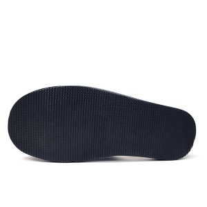Papuci de Casă din Piele Îmblăniți cu Lână Culoare Negru Model 'Pentru Cel Mai Bun Bunic'-Prezentare talpă.