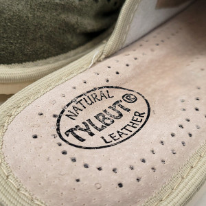 Papuci de Casa din Piele Culoare Verde, Model 'Summer London Brogue' Kaki