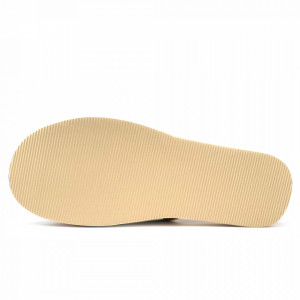 Papuci de Casa din Piele Imblaniti cu Lana Model 'Let it Snow' White