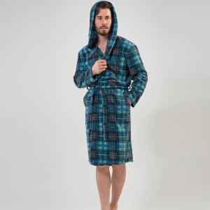 Men's Fleece Robe Vienetta | MAN LOFT, Model 'Day Dreams'