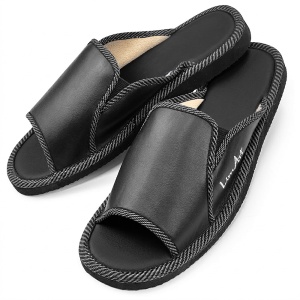 Papuci de Casă Bărbați, Brand LimArt, Model 'Man in Black' cu Talpă Groasă - Colecția de Vară