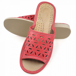 Papuci de Casa Dama, Material Piele, Culoare Roz, Model 'Elaborate Patrol' Pink