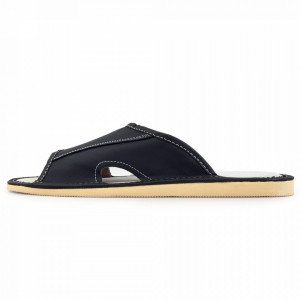 Papuci de Casa Vara din Piele Culoare Negru Model 'Summer Comfort'