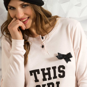 Pijamale Dama Snelly L'Originale Model 'This Girl Loves Sleep' Pink