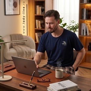 Mai mult decât o pijama: modelul „The Future” oferă libertate totală de mișcare și un aspect modern, perfect pentru momentele de relaxare la birou.