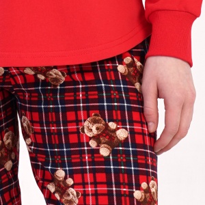Pijama din Bumbac Vătuită la Interior Vienetta, Model 'You are So Sweet' - Pijama detaliu pantalon.